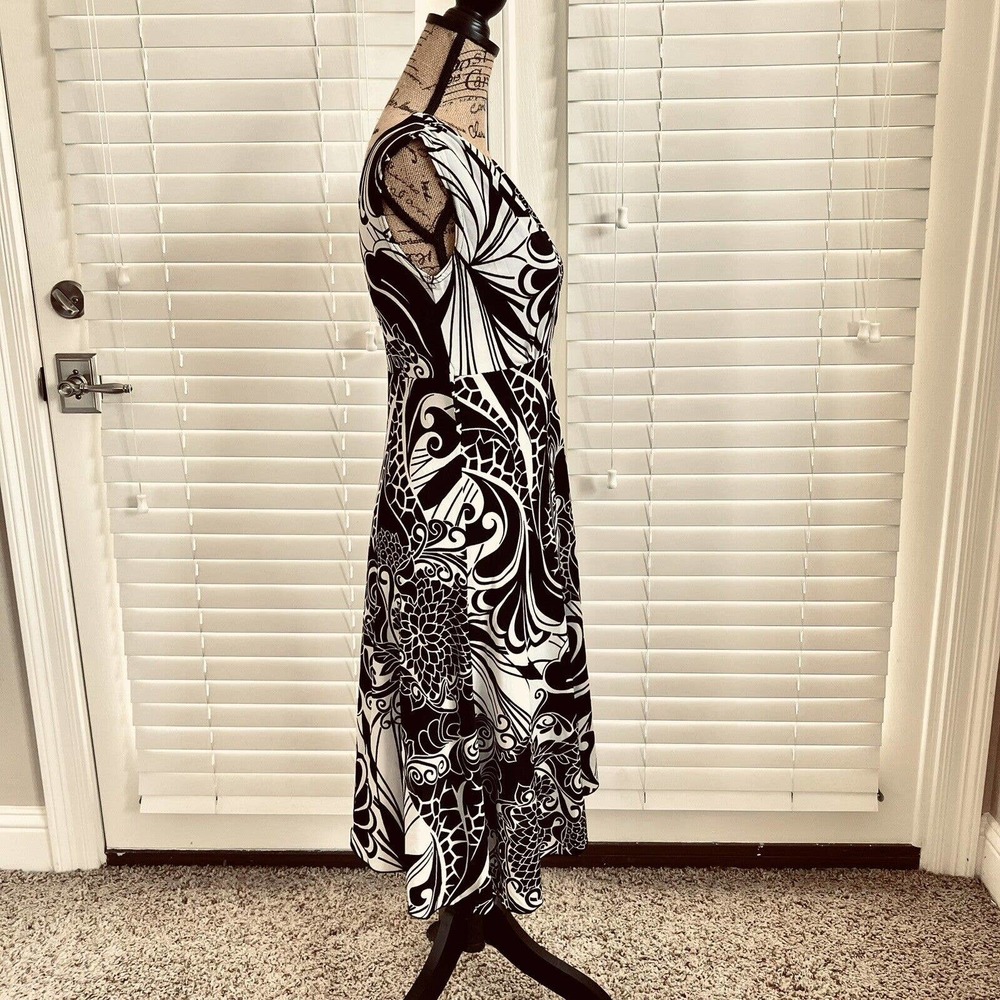 90’s Y2K Zoey Beth Juniors Maxi Dress Size Small Floral Sleeveless Black White - Picture 5 of 15